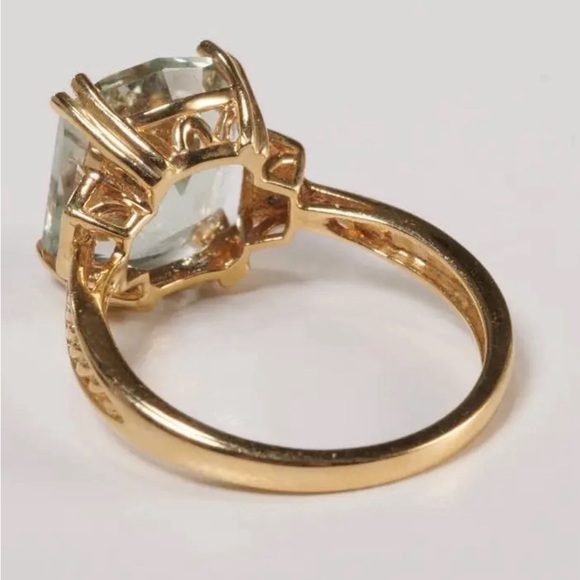 Gorgeous Natural 5.5 CT Prasiolite & Diamonds Michael Valitutti 14K Ring Size 8 - Picture 14 of 16